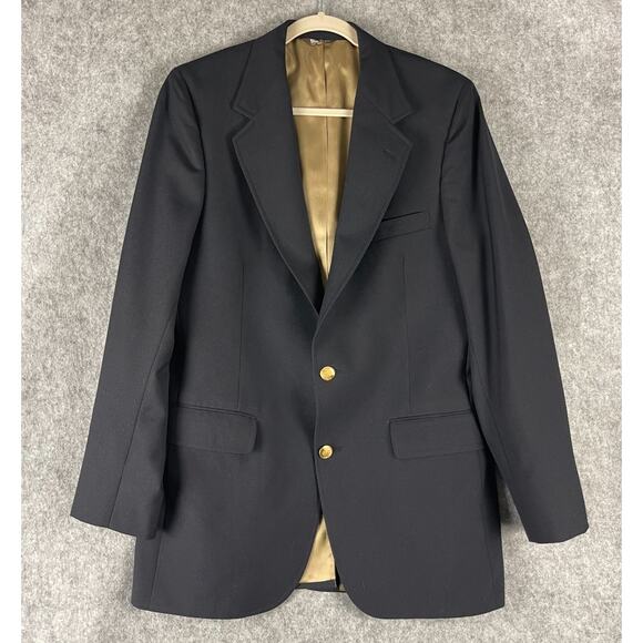 bill blass Other - Vintage Bill Blass Blazer Sport Coat Men 40R Black Gold Button‎ Classic Career